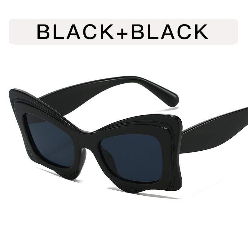European American Style Sun Glasses for Women Cat Eye Patchwork Color Men Sunglasses Stage Performance Female Sun Glass