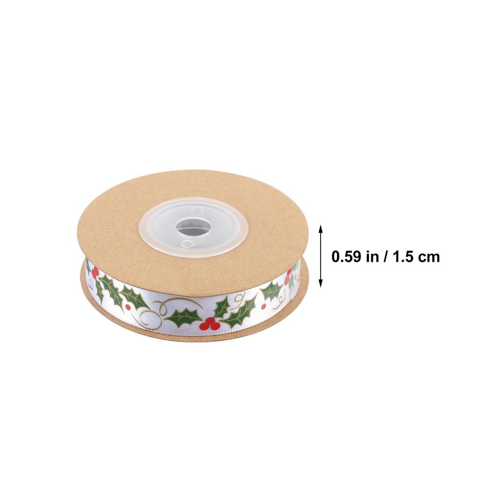 1 Roll Christmas Decorative Ribbon Premium Polyester Printing for Gift Wrapping Tree Decoration Xmas Ribbon Roll