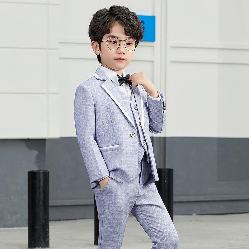 Children's Korean Style Gentleman Formal Three-Piece Suit for Boys - Wedding, Photography, and Performance Wear.