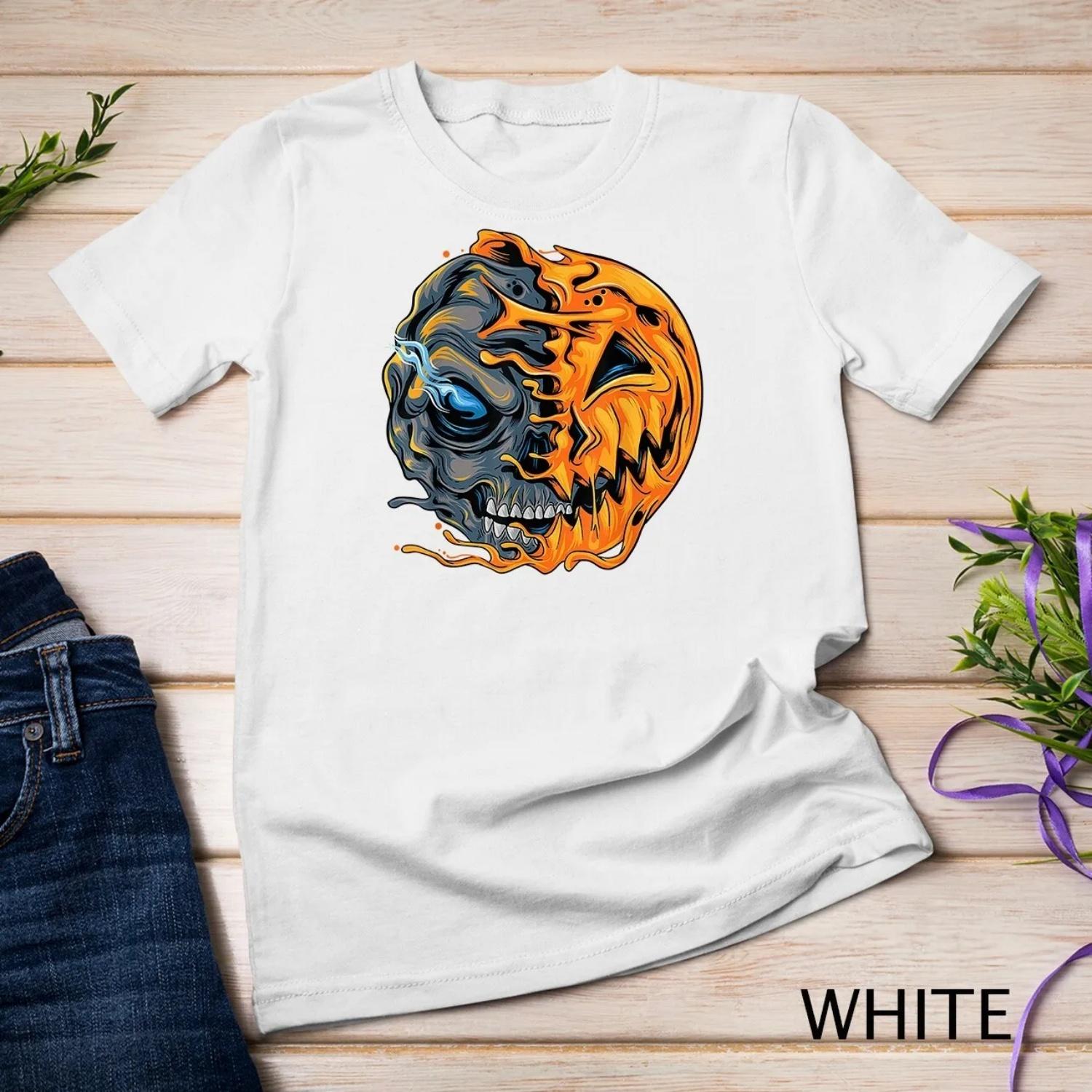 Boys Halloween Pumpkin Skull Zombie Kids T Shirtns Men shirt XXXXXL белый