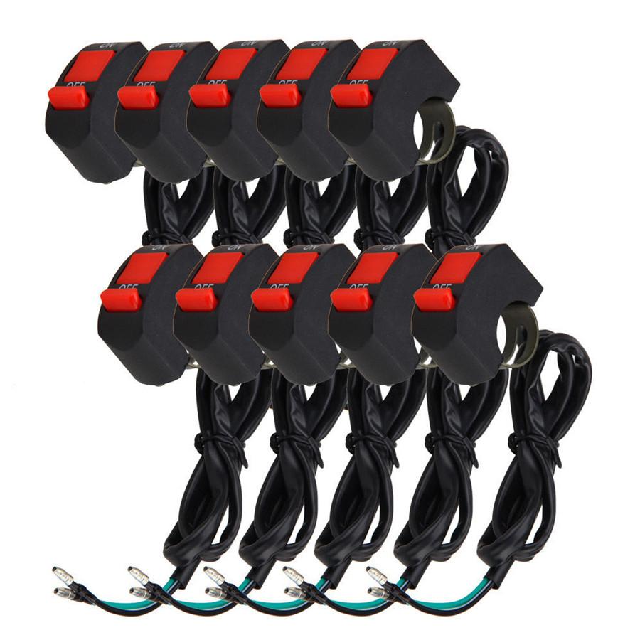 

10 Pcs 12V 7/8 Motorcycle ATV Handlebar Switch For Headlight Fog DRL Work Light
