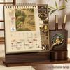 Customized 2026 Wooden Stand Enterprise Calendar – Creative Business Office Memo Gift Box