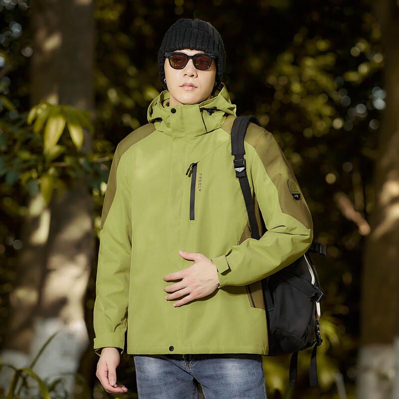 OLOMM Men s 3-in-1 Outdoor Mountaineering Jacket with Detachable Fleece Liner M-4XL
