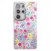For Samsung Galaxy S25 Ultra Case Floral Pattern Design IMD PC+TPU Phone Back Cover with Glass Lens Film