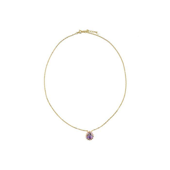 Collier - Luxenter - Otli - Argent 925 - Zircons Multicolores - Or Jaune 18k