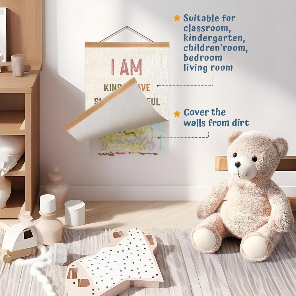 ZTGDA I Am Kind, I Am Brave Wall Hanging Poster, Classroom Wall Decor, Positive Quotes, Kids Poster, Nursery Decor, Playroom, Bedroom, Toddler Room