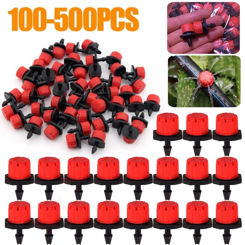 500PCS Irrigation Drippers Sprinklers Adjustable Water Dropper Head Sprinkler Flow Head Garden Watering Irrigation System