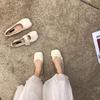 Late Evening Breeze Gentle White Flat-bottomed Grandma Spring and Autumn New Niche Single Shoes Mary Jane Doudou Spring Fairy Shoes