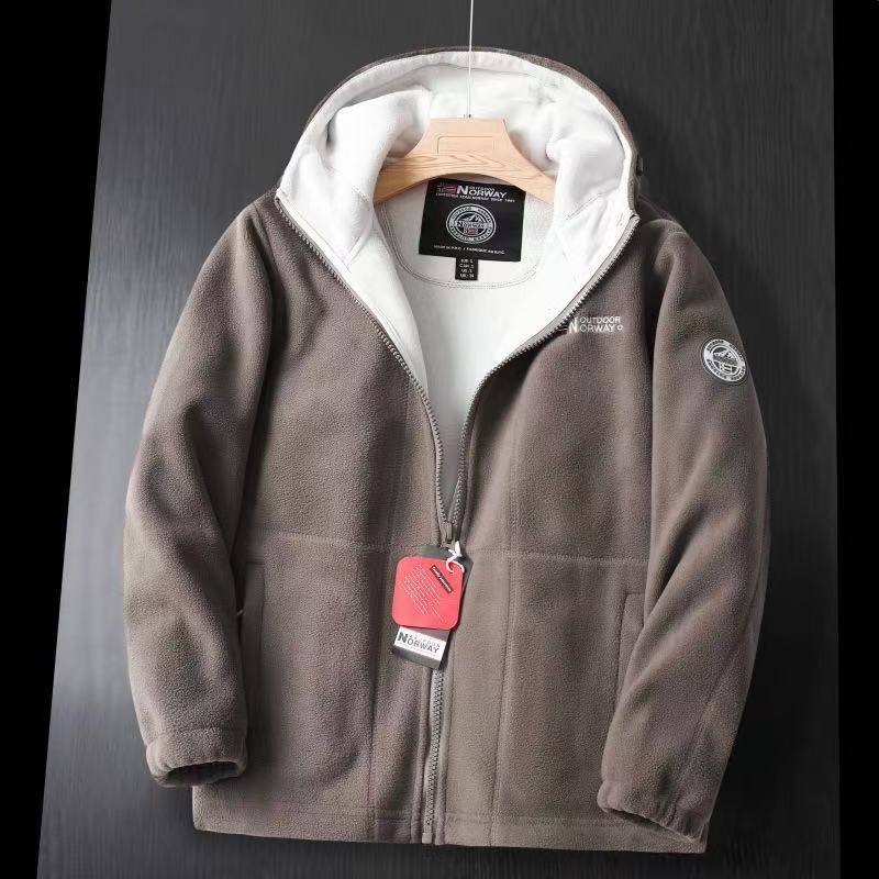 Men's Jacket Outdoor Cold-proof Large-size Tooling Warm Fleece Fleece Top