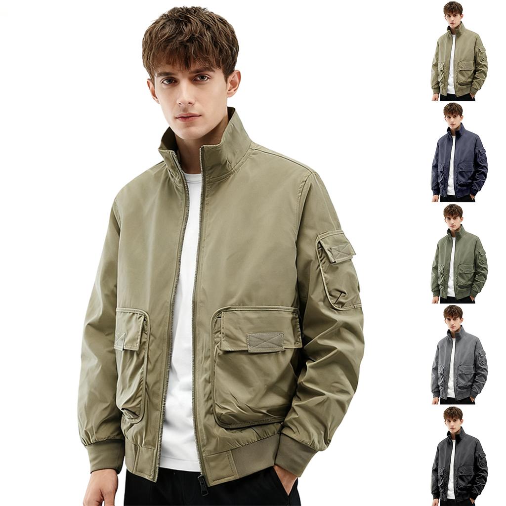 Men's Casual Fashion Outdoor Stand Collar Flight Jacket