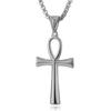 VQYSKO Cross Of Eternal Life Egyptian Ankh Necklace Vampire Stainless Steel Goth Jewelry Loose Charm Findings