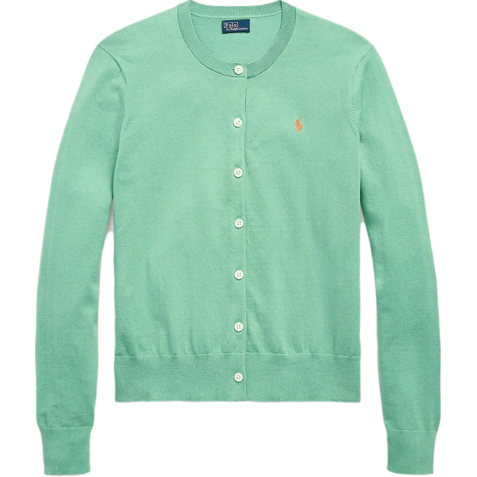 

Polo Ralph Lauren Кардиган с узором, с круглым вырезом, на одной пуговице, с длинным рукавом, вязаный, женский, вязаные изделия, зеленый 211891672-019 XS