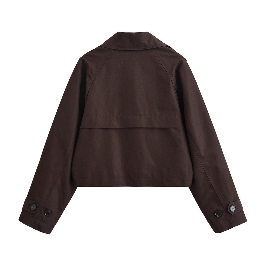 Women'S Fashion Casual Street Lapel Short Trench Coat