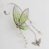 1 pièce de manchette d'oreille pour femme en forme de papillon, pompon à paillettes, fleur, lune, décoration d'oreille suspendue, style fée de la forêt, antidérapant, électroplaqué, pour cosplay, fête