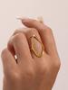 Qiong Yao 18K Gold Geometric Open Ring: Bold European American Style, Stainless Steel Index Finger Design