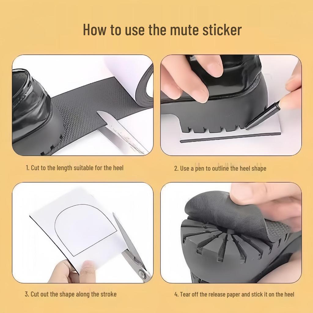 Thick Non-Slip Wear-Resistant Heel Protection Stickers - Silent, Sound-Absorbing Anti-Noise Tape for Chunky Heels