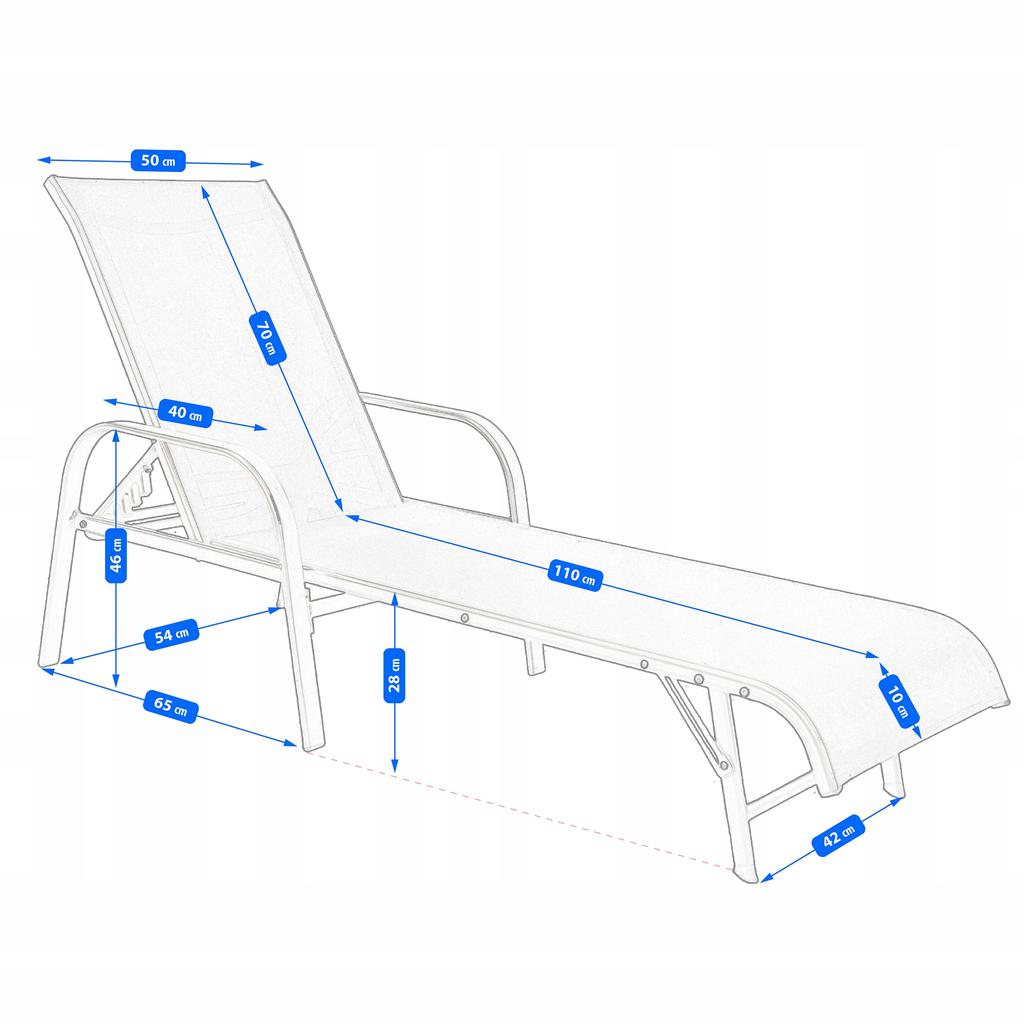Foldable Garden Chair Adjustable Backrest Steel Beach Chair Deck Chair