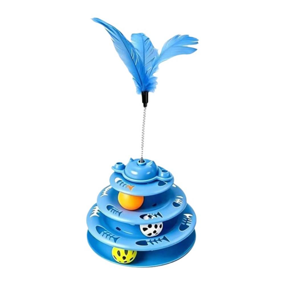 Rotating Ball Cat Track Ball Toy Multi Layer Spring Wand Toy Interactive Cat Toy Training