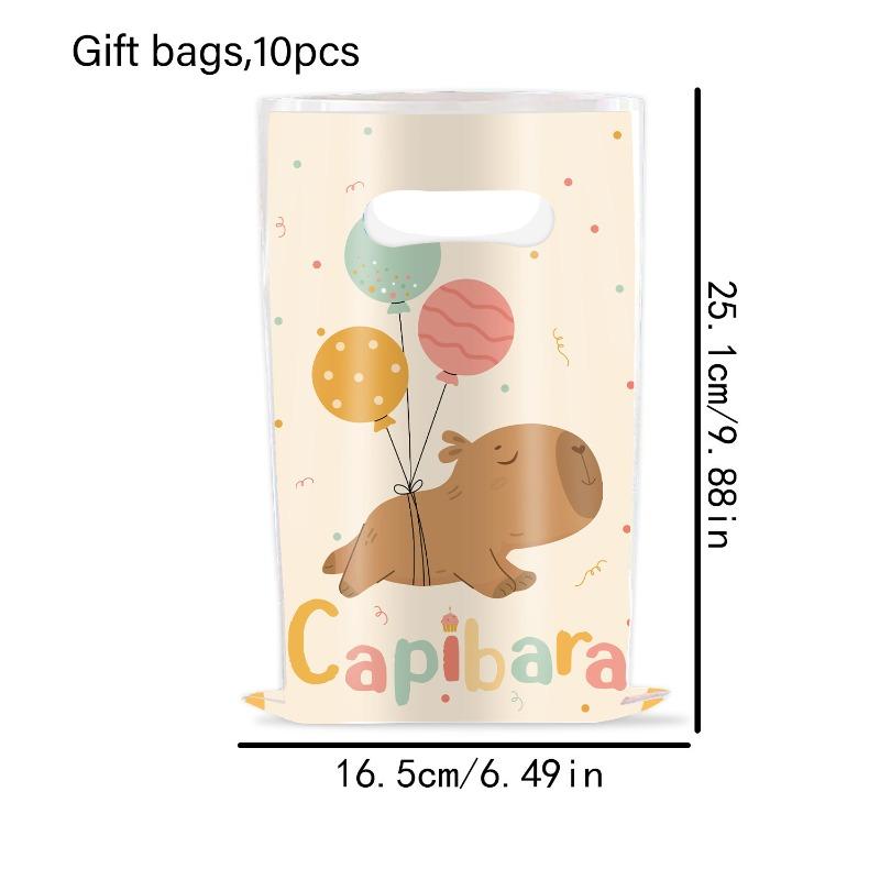 Capybara theme birthday flag balloon paper plate paper cup disposable tableware party supplies venue cloth