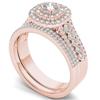 Exquisite Rose Gold Color Inlaid with White Zircon Rings Exquisite  Party Engagement Wedding Women's Ring Jewelry