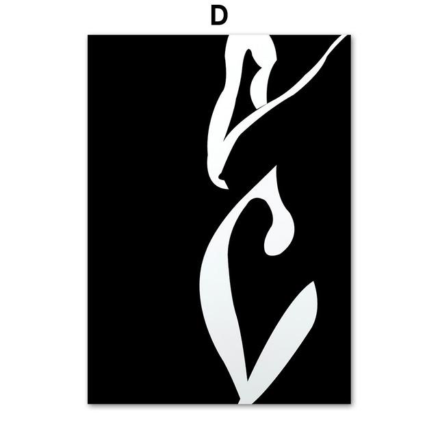 Plakát Body Art Portrét Sexy ženy Obraz na plátně Plakát Černobílý obraz na plátně Domov Pokoj Nástěnné Umělecké obrazy Bez rámu