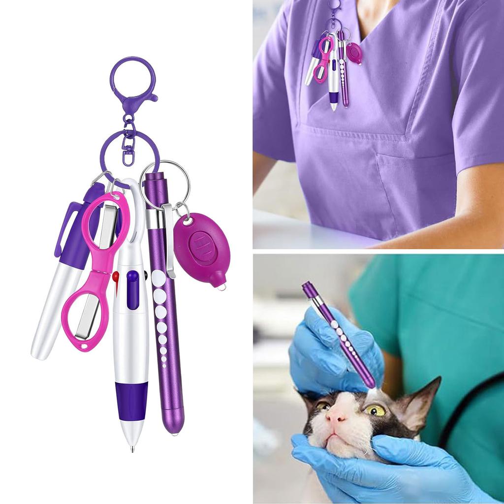 Praktisches und stilvolles elegantes Krankenschwester-Stift-Schlüsselanhänger-Set, tragbares Accessoire für Mediziner und Krankenpflegestudenten