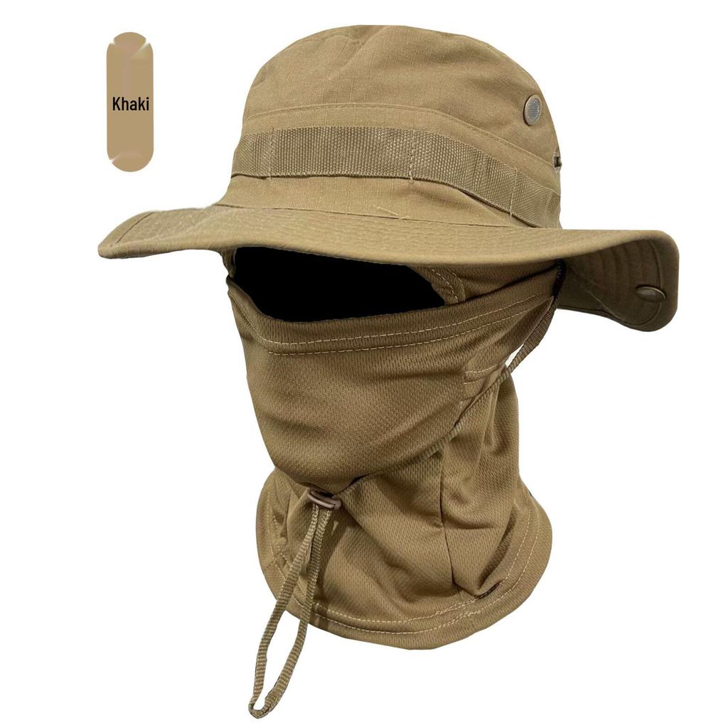 Větruodolná maskáčová sada čepice: Kulatá rybářská čepice s okrajem pro cestování v přírodě a horolezectví