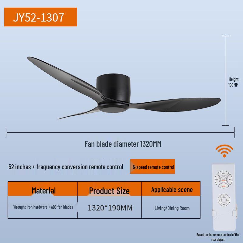 Nordic Minimalist LED Ceiling Fan with Remote Control for Living Room, Study, or Restaurant