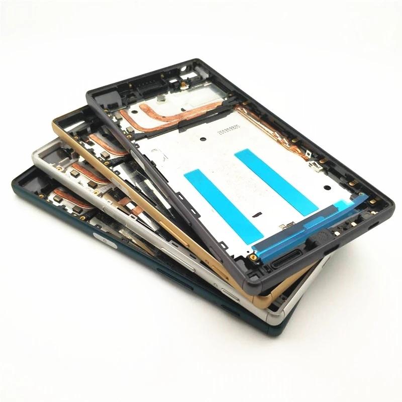 Full Housing For Xperia Z5 Dual E6653 E6603 E6633 E6683 Middle Frame Front Faceplate Bezel HousingBattery Back Cover With NFC