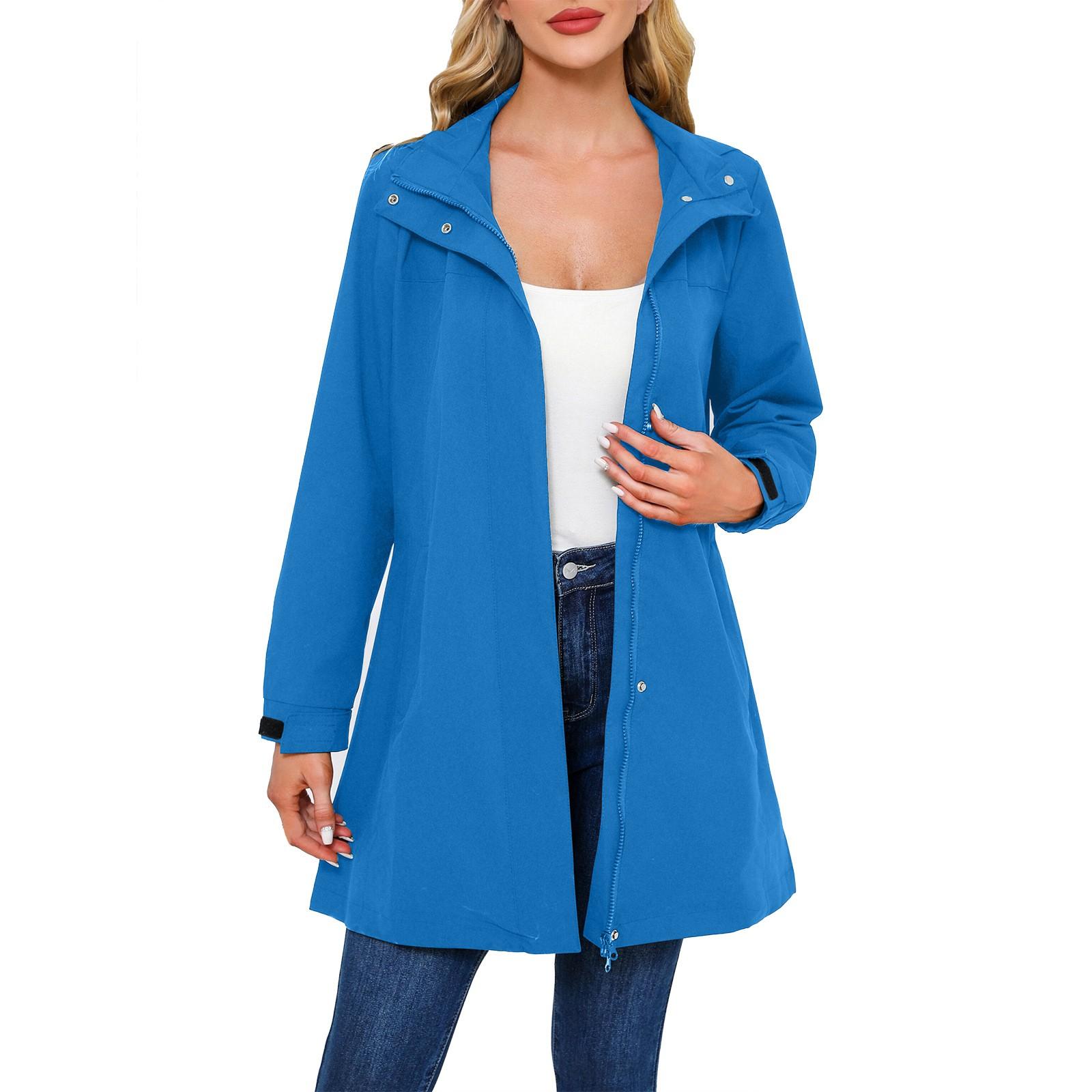 

Женская модная ветровка с лацканами, однотонная повседневная куртка с длинным рукавом L