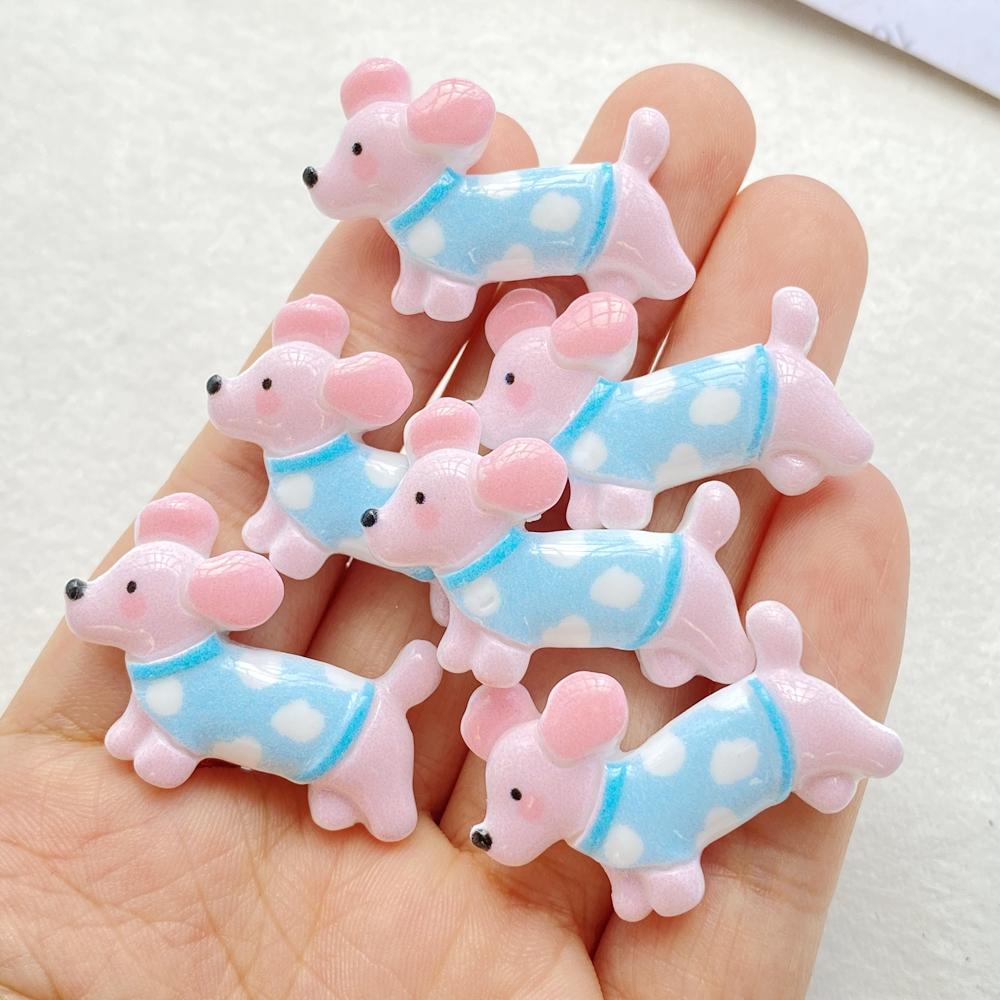 10Pcs New Cute Cartoon Puppy Series Flat Back Resin Cabochons Scrapbooking DIY Jewelry Craft Decoration Accessories