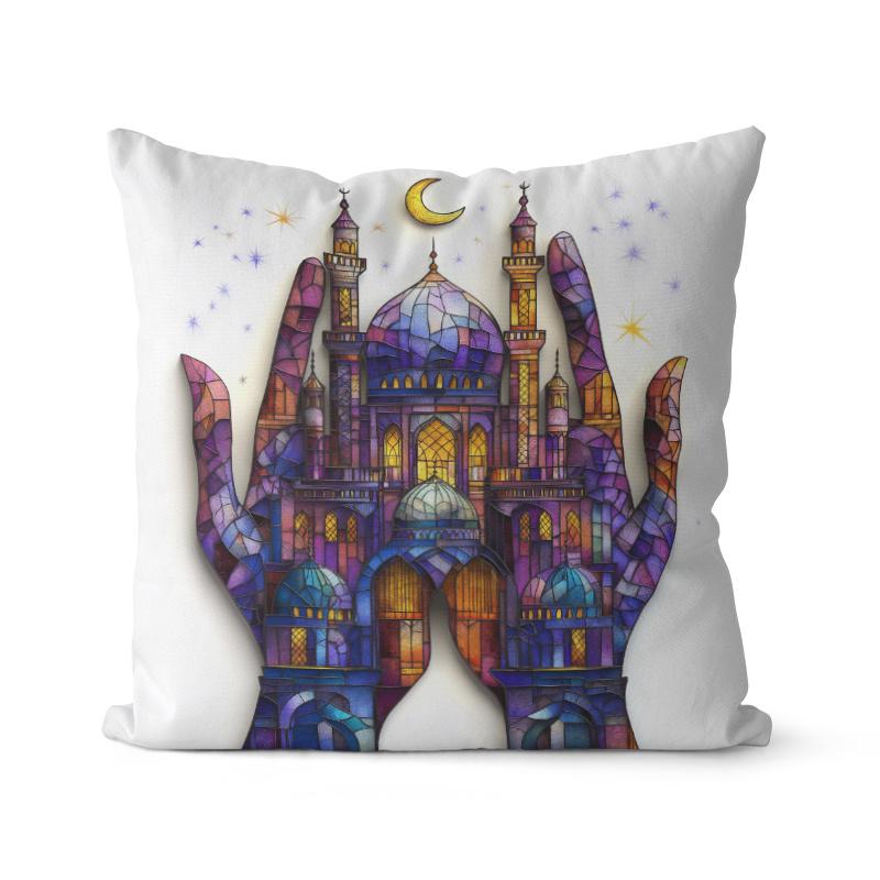 

Домашний Декор Витражный Стиль Исламский Узор Наволочки с Узором Наволочка с Узором Подходит Для Дивана Спальни Автомобиля Наволочка 16x16Inch