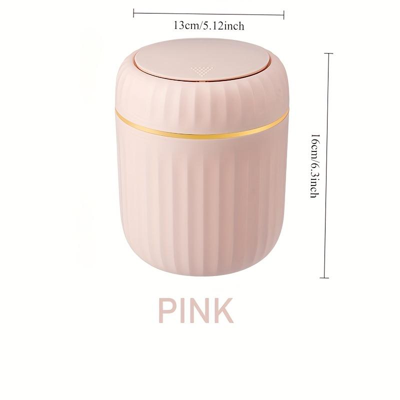

Elegant ultra large capacity mini trash bin with lid, stylish white and gold desktop trash bin suitable for home,office, bedroom