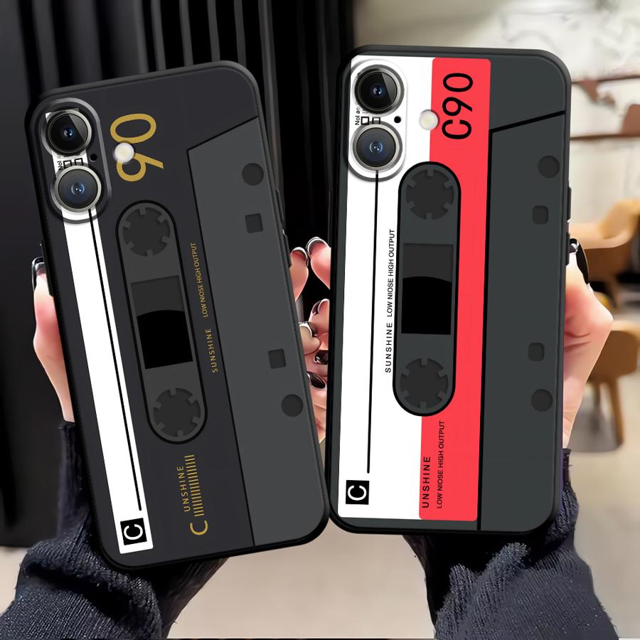 Funda Phone Cover Case for Apple IPhone 17 Pro Max 14 Air 13 15 Pro 7 8 XR XS MAX 16 12 11 Fashion Cassette Tape