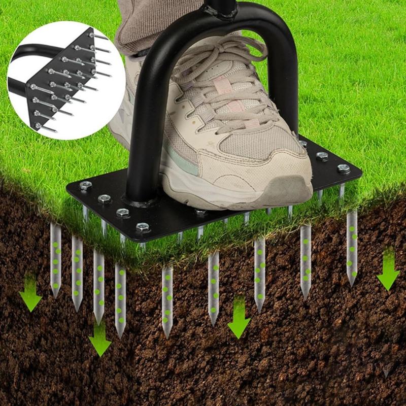 Easy To Assemble Lawn Aerating Tool With 20 Points For Efficient Garden Maintenance And Soil Health Improvement
