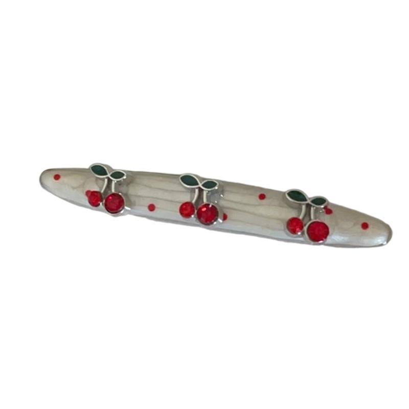 

Lovely Red Cherry Dot Hair Clip Sweet Design Side Pin Fruit Theme Barrette For Women Girl Everyday Hair Styling