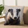 Funda de Cojín Decorativa con Retrato de Tejón Adorable Estilo Pintura al Óleo de Animales Funda Decorativa para Amantes de la Vida Silvestre Decoración del Hogar