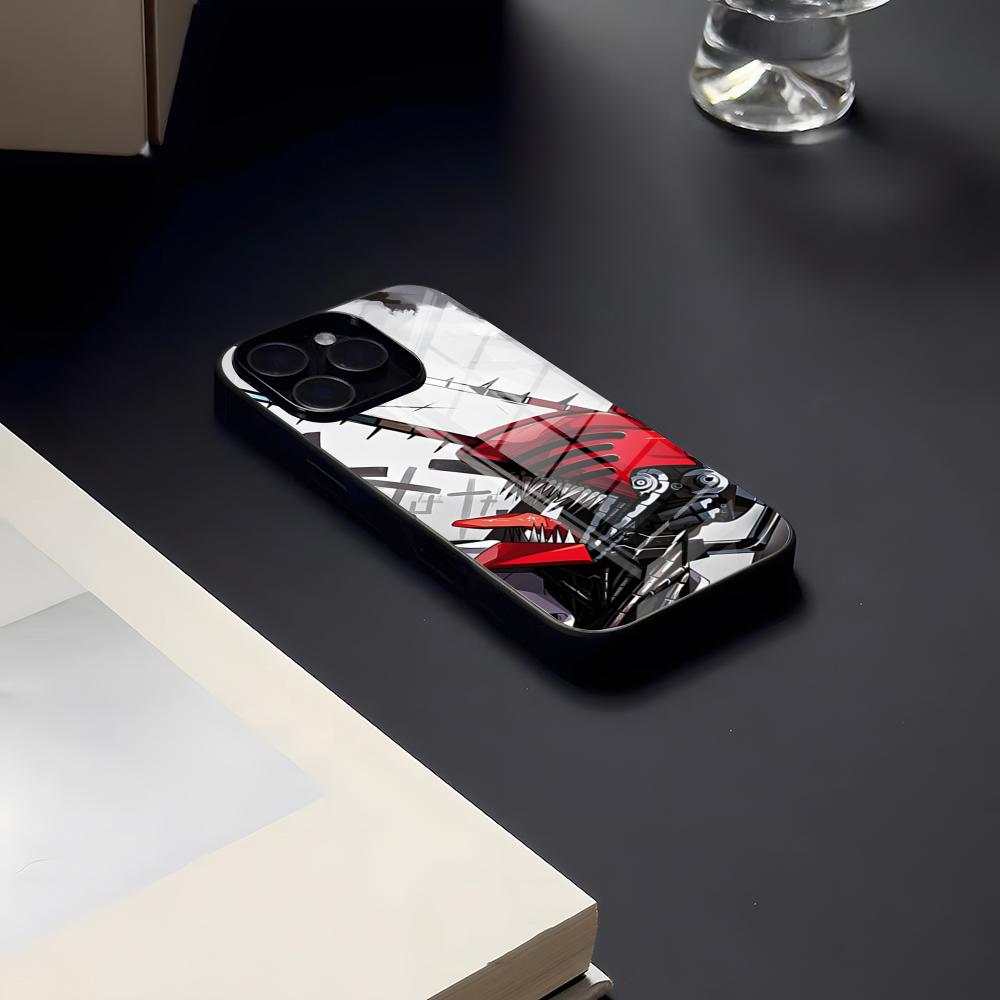 Chainsaw Man Phone Case For IPhone 17 Pro Max 15 Pro 16 14 Plus 12 13 Mini 11 Pro Shockproof Glass Cover