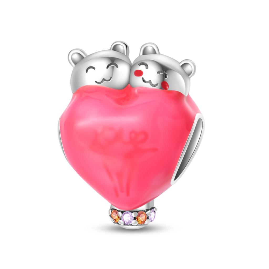 S925 Silver Sweet Balloon Rainbow Candy Pendant Beads DIY Jewelry Accessories Changing Charm Bracelet