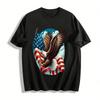 American Bald Eagle US Flag Print Casual Short Sleeve T-Shirt Pure Cotton T-shirt