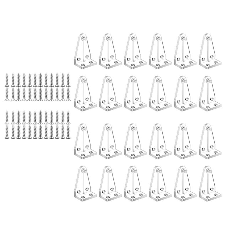 12/24Pcs Clear Blind Brackets Plastic Hold Down Brackets Door Blinds Bottom Rails Holders Clips Replacement with Screws