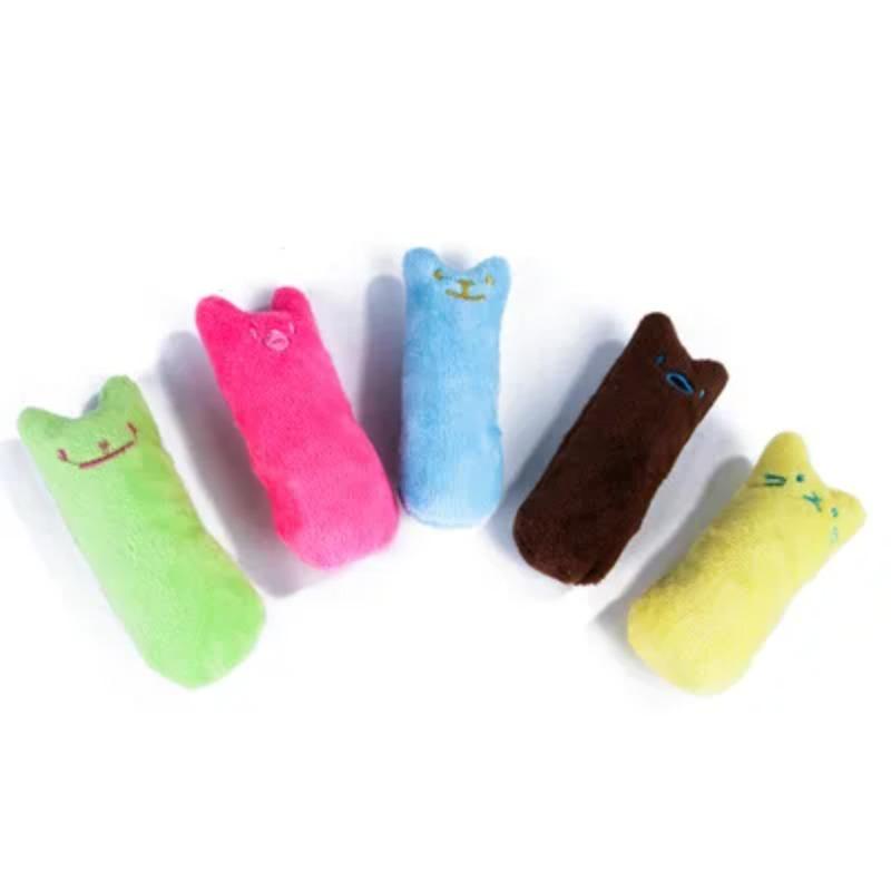 1pc Teeth Grinding Catnip Toys Funny Interactive Plush Cat Toy Pet Kitten Chewing Vocal Toy Claws Thumb Bite Cat Mint for Cats
