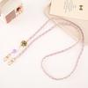 Corrente Longa de Pérolas para Bolsa Corrente Transversal de Couro Corrente para Pendurar Chaves Telefone Celular