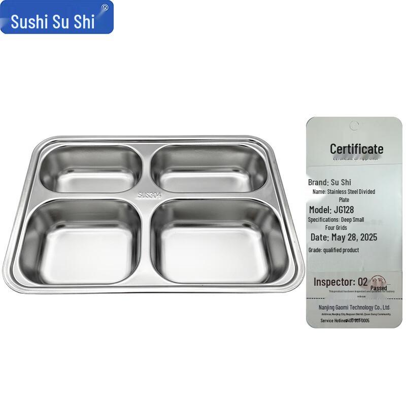 304 Stainless Steel Divided Meal Tray