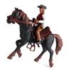 TOPINCN Cowboy Riding Toy, Highly Realistic, Glossy Colors, Suitable for Children's Tabletop Figures, Plastic, Safe, Lifelike Details, 1 Piece (Black