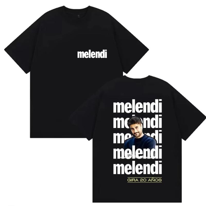 

Singer Melendi Tour 2026 Album Merch Tshirt Unisexs Womens Retro Gothic Hip Hop Loose Comfortable Cotton Tshirt Street Wear S