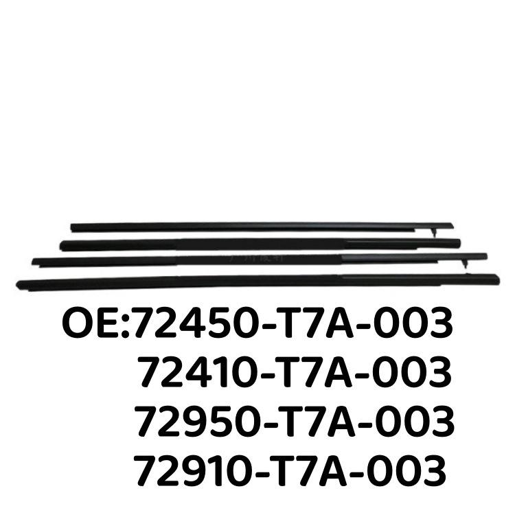 72410-T7A-003: Exterior Glass Trim Door Edge for 14-22 Vezel/XR-V Models. 72450-T7A-003 72410-T7A-003