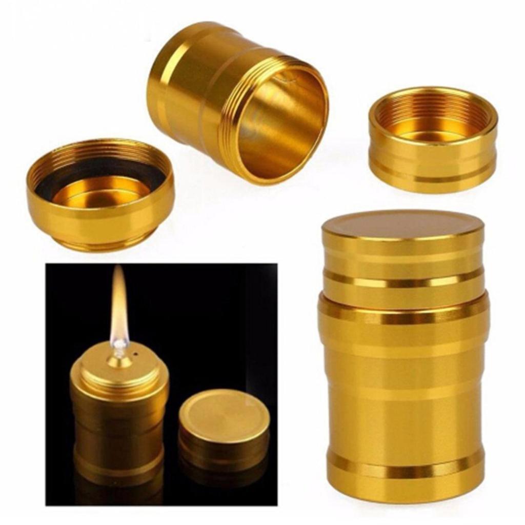 Portable Small Alcohol Burner Lamp Aluminum Alloy Alcohol Stove with Cotton Cord for Outdoor Survival Camping Hiking