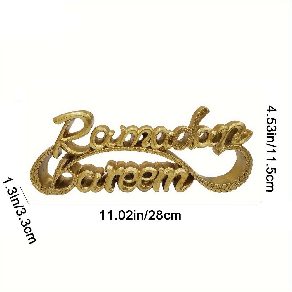 Resin Ramadan Letter Ornaments Gold Ramadan Table Ornament  Party Decorations