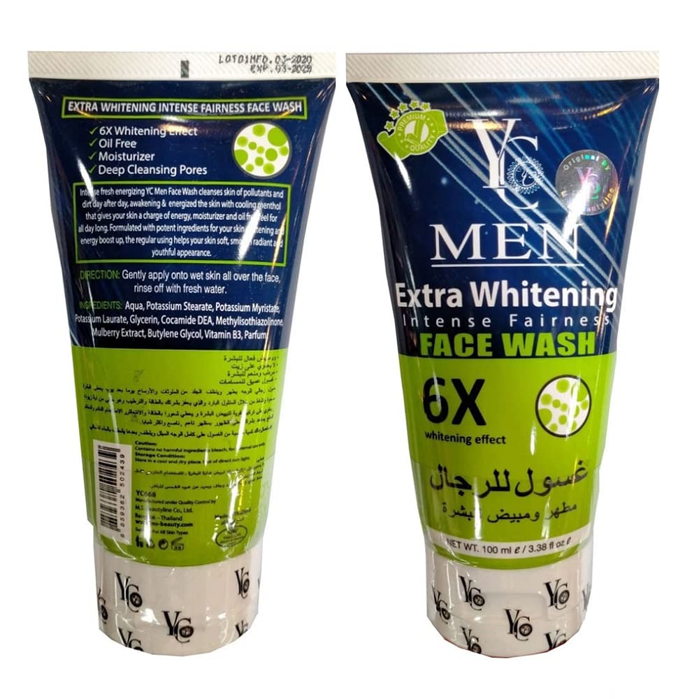 YC Men Face Wash with Intense Fairness Formula | 100 mL | Best for Oily Skin | Imported from Thailand